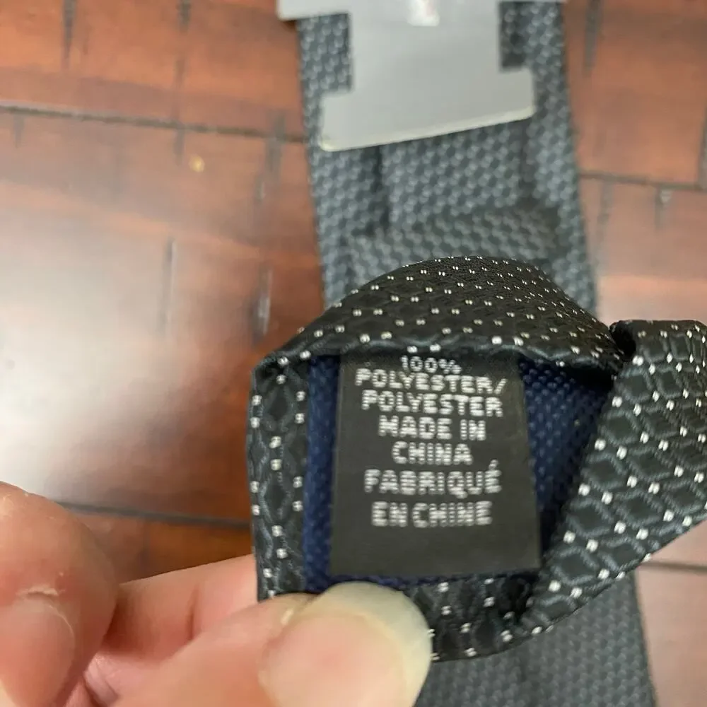 Michael Kors Men's Classic Woven Necktie - Charcoal / Black Geometric NWT